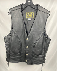 (1 of 1) Vintage Leather Vest (USA Made) - LARGE LONG