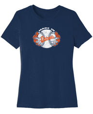 Ladies Detroit Paws Baseball Navy Shirt