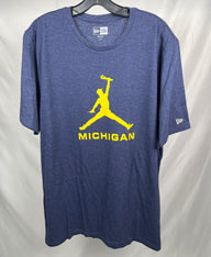 (1 of 1) New Era Michigan Jumpman Navy Shirt - LARGE