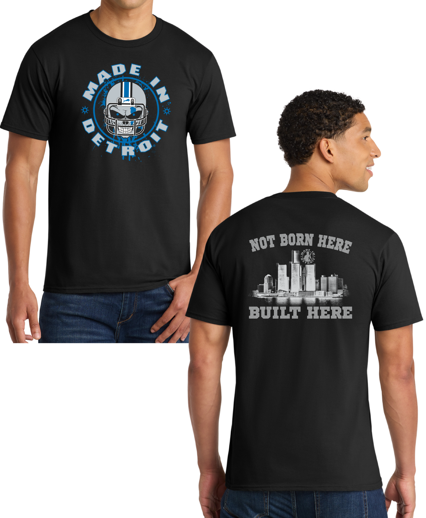 Not Born Here, Built Here Silver Helmet Skull