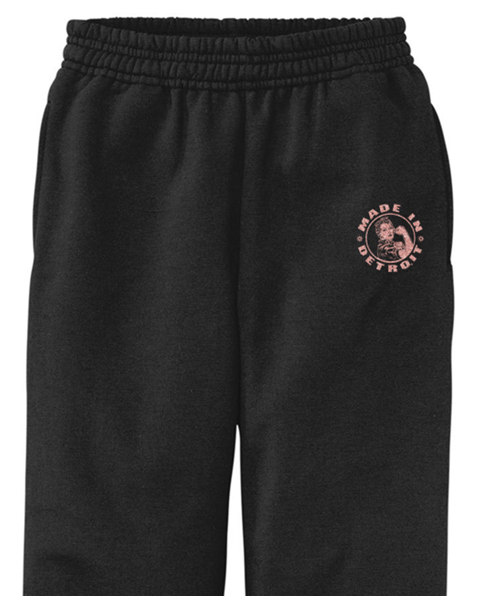 Youth Rose Gold Rosie Black Sweatpants