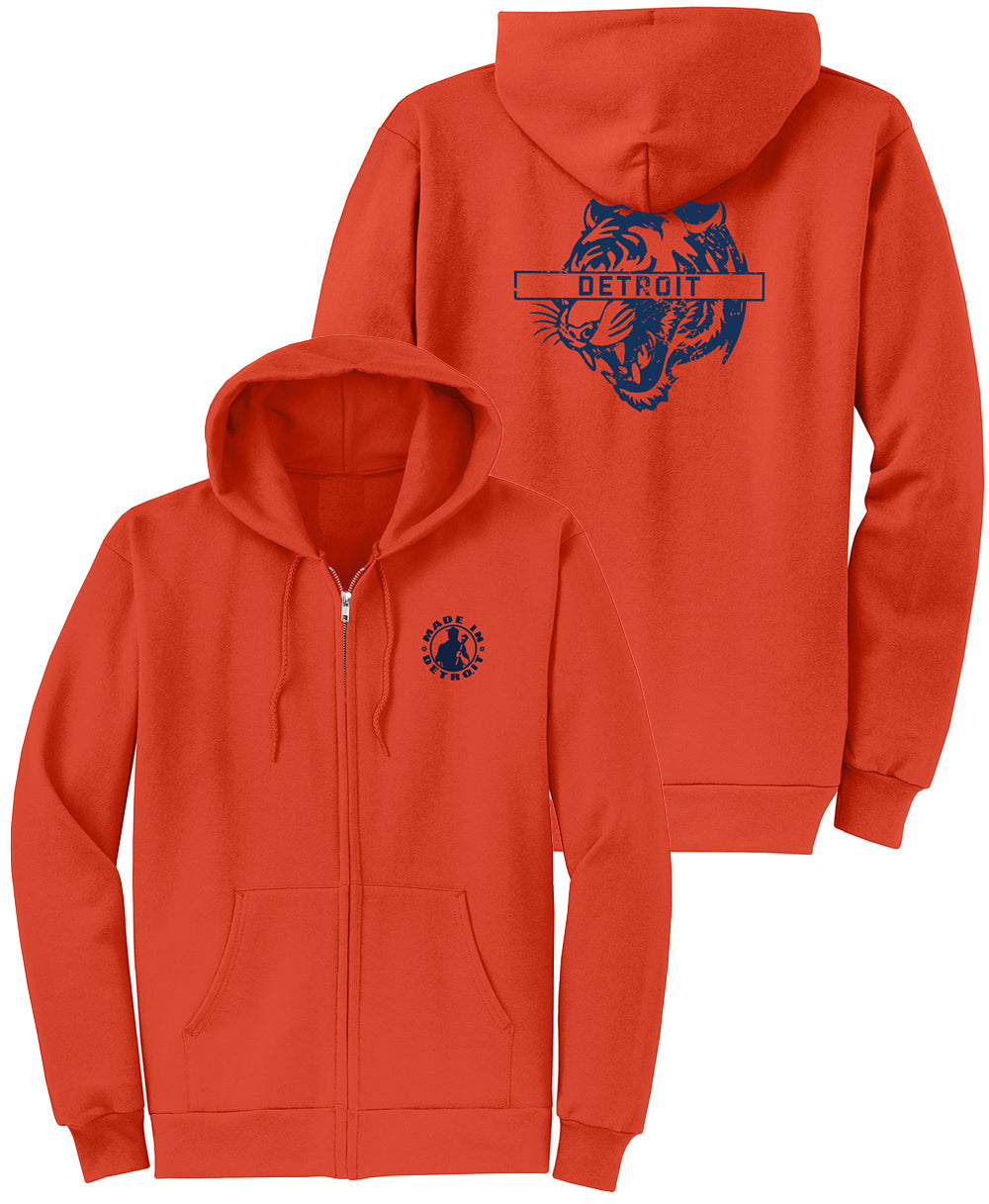 MID Navy Big Cat Orange Zip-Up