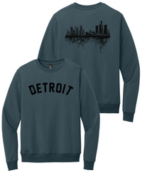 Detroit Arch & Roots Steel Blue Crewneck
