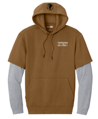 Detroit Brown Layered Hoodie