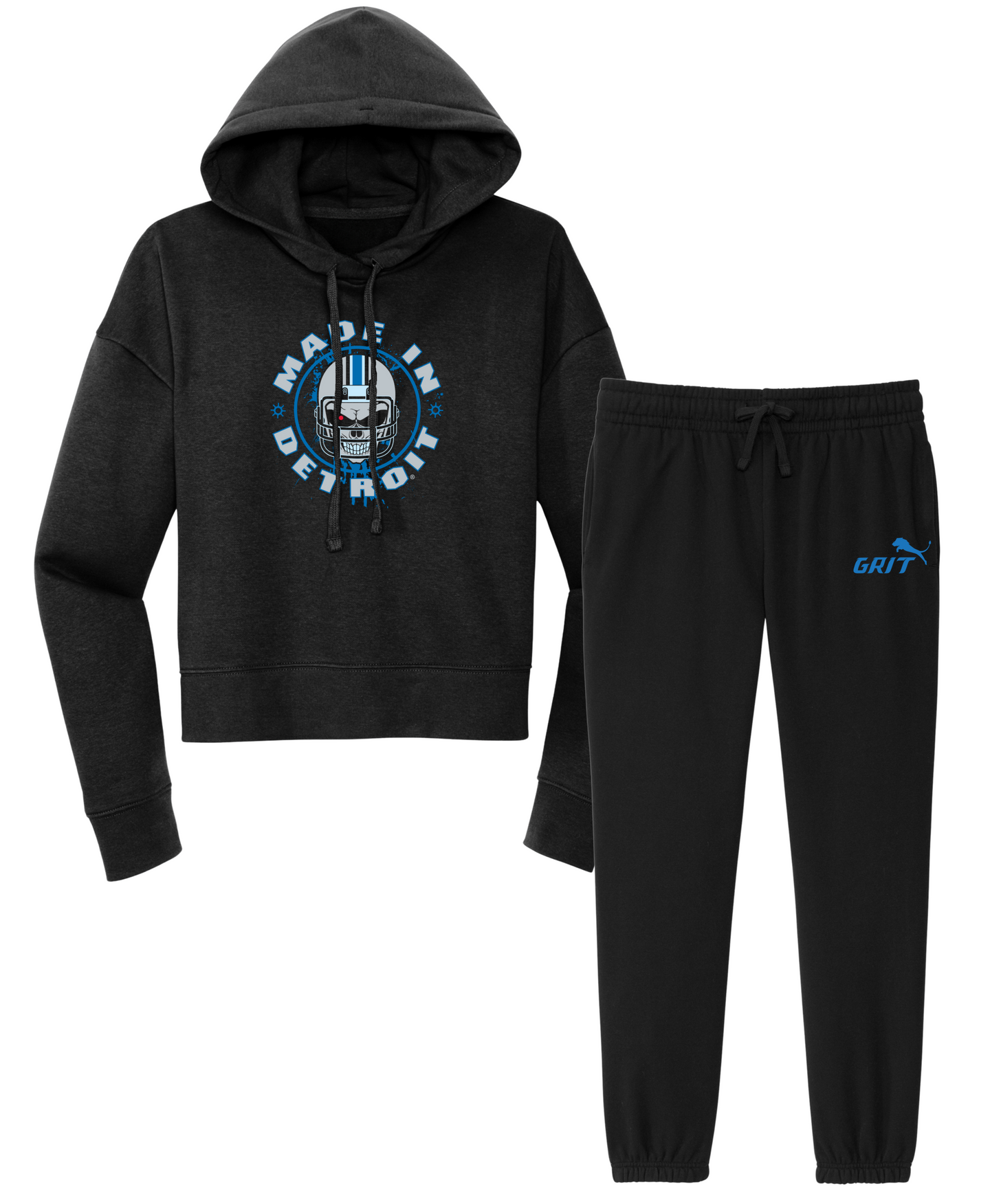 Ladies Crop Grit/MID Helmet Skull Sweatsuit