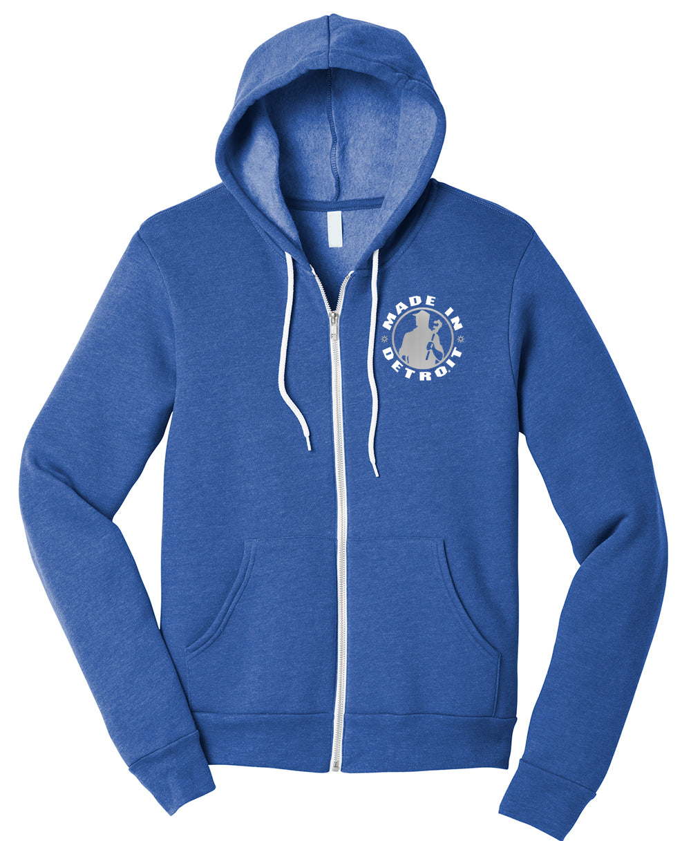 Heather True Royal Zip Up w/ Silver MID Back