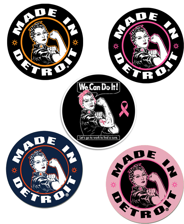 Rosie the Riveter 4" Stickers - Various Colors