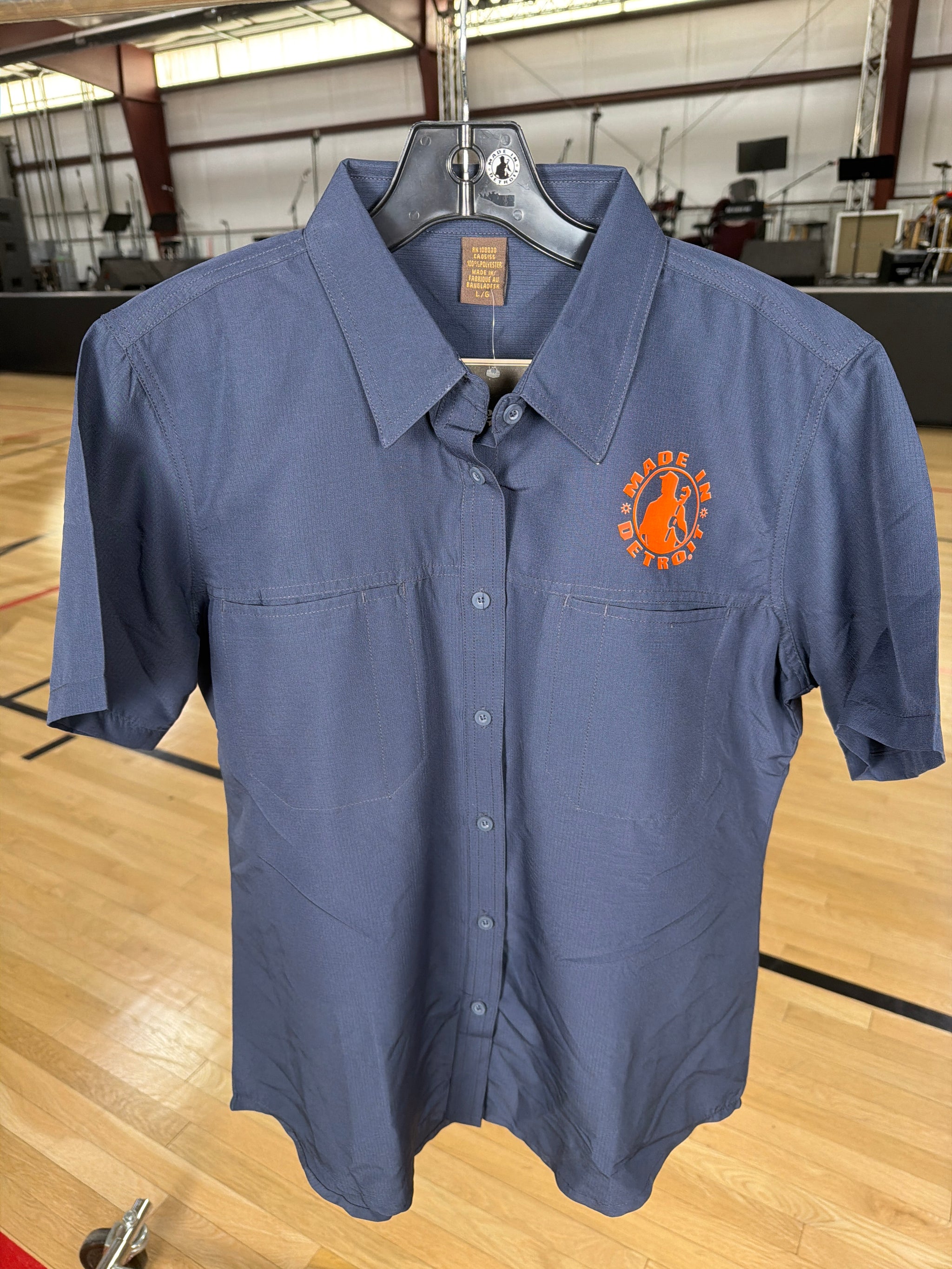 NEW (1 of 1) MID Navy Button Up Boat Shirt - LARGE