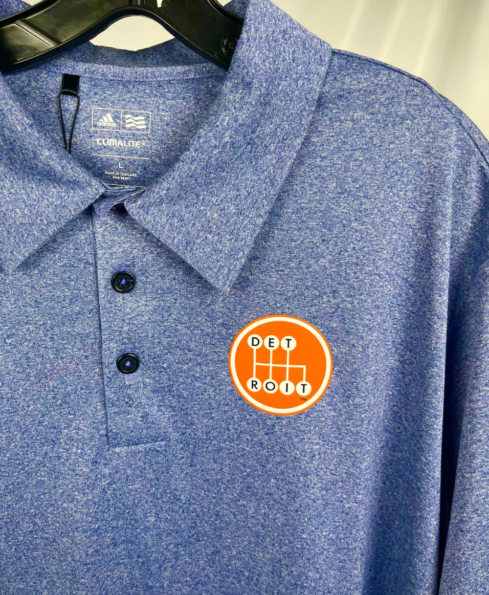 (1 of 1) Orange Shifter Heather Navy Polo - LARGE