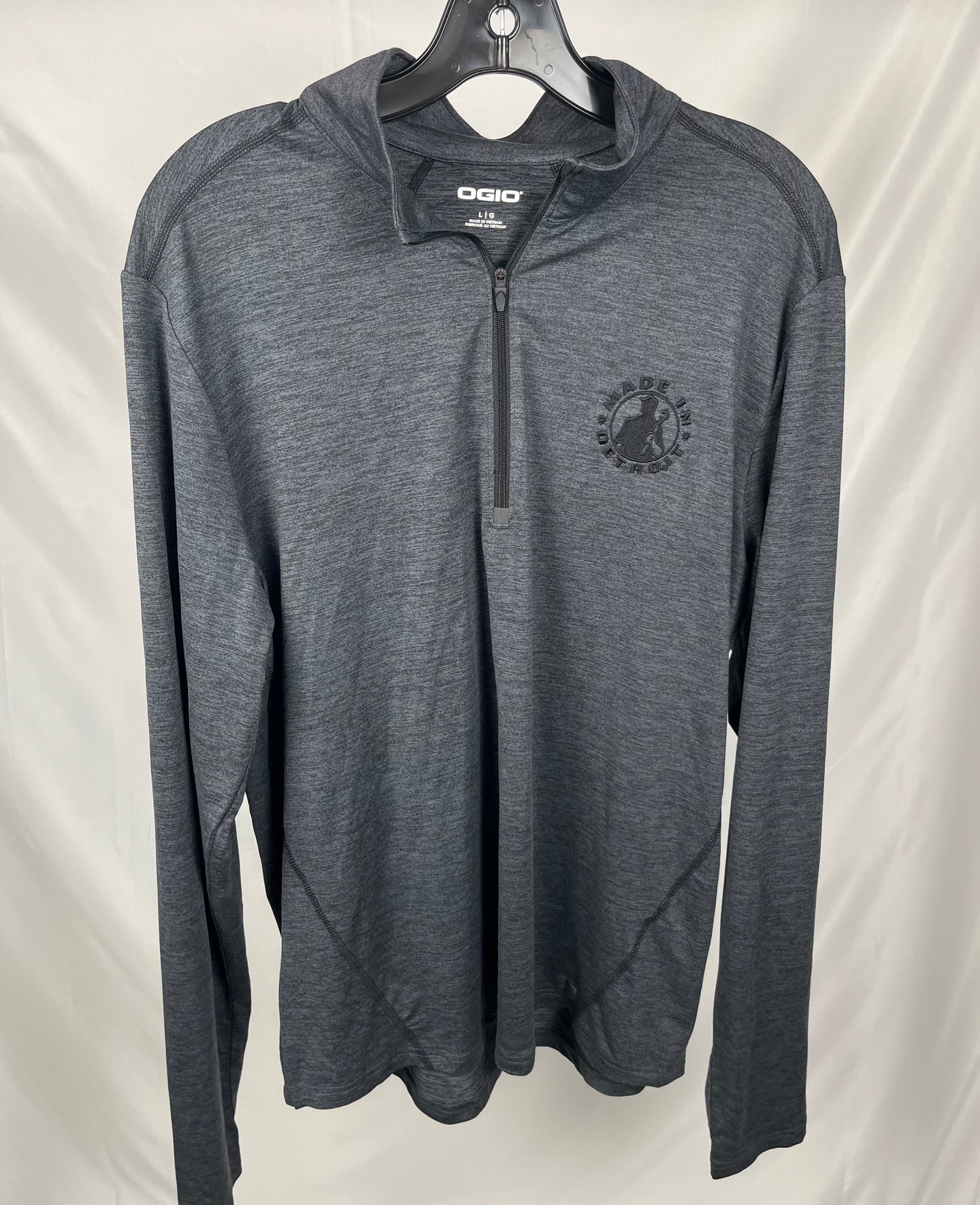 NEW (1 of 1) Blk MID Heather Grey OG 1/4 Zip - LARGE