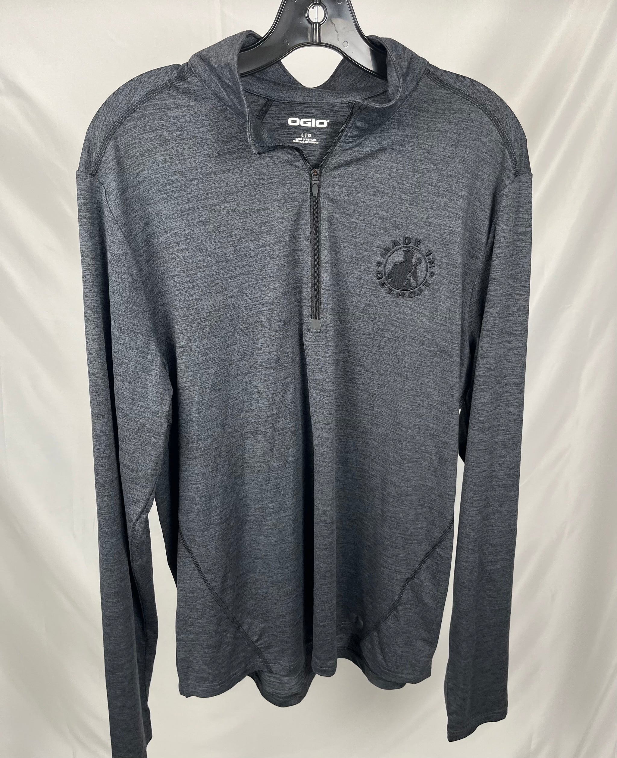 NEW (1 of 1) Blk MID Heather Grey OG 1/4 Zip - LARGE