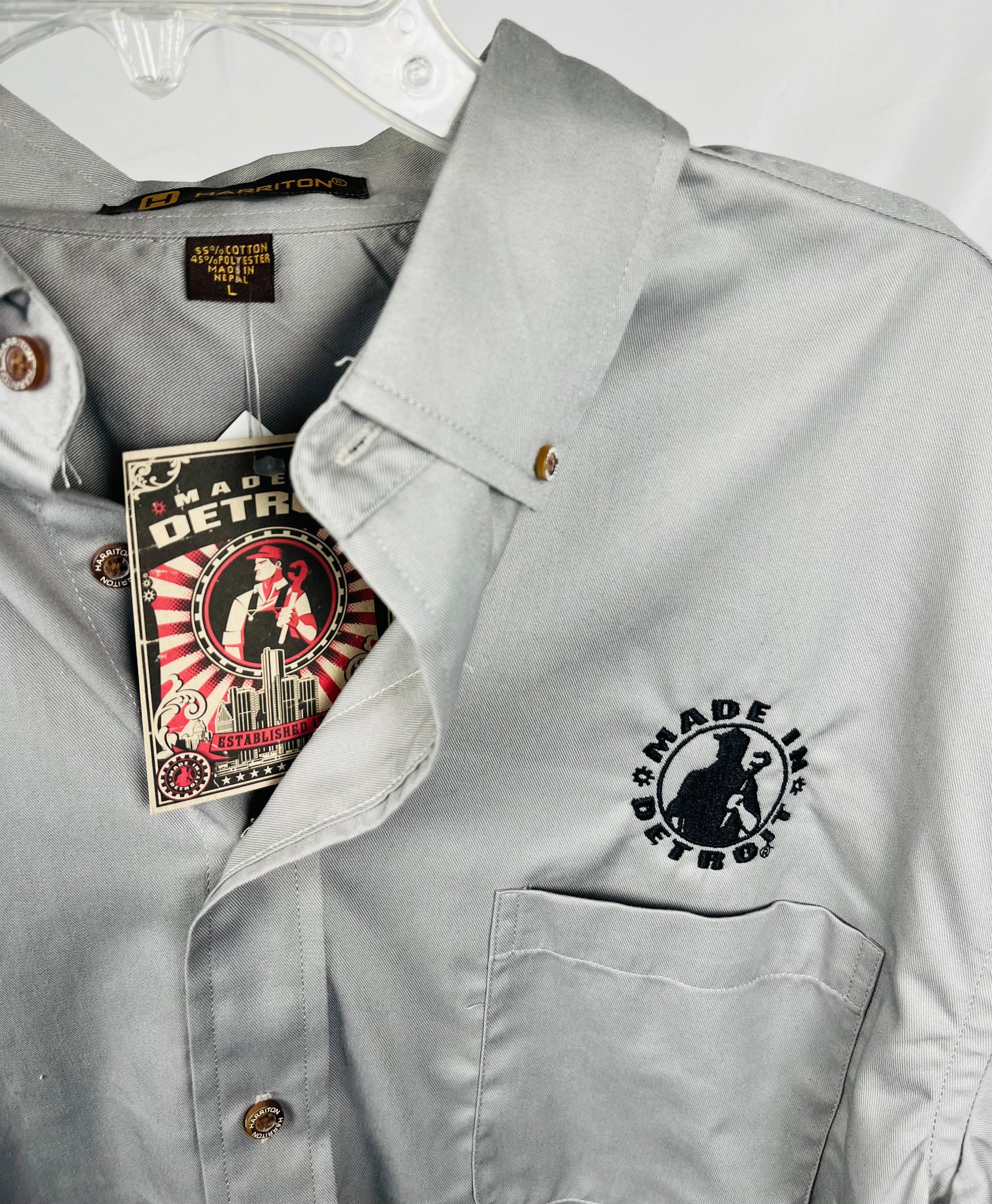 (1 of 1) MID Grey Button Up - LARGE