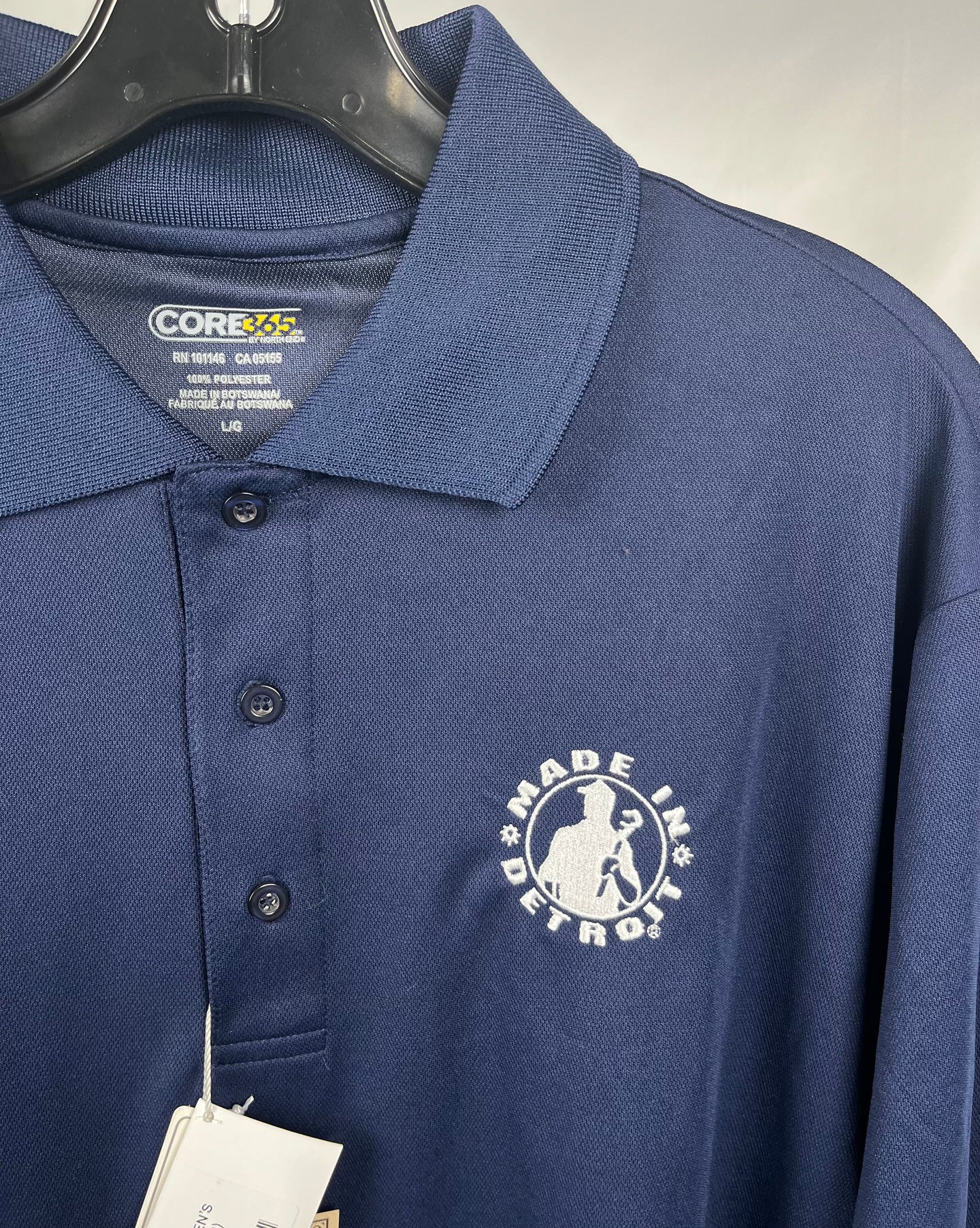 (1 of 1) MID Navy Long Sleeve Polo - LARGE