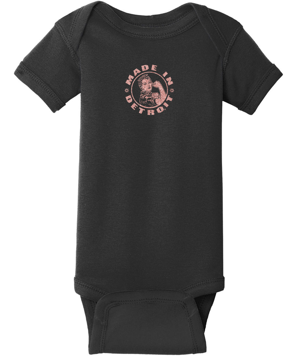 Infant Rose Gold Black Onesies