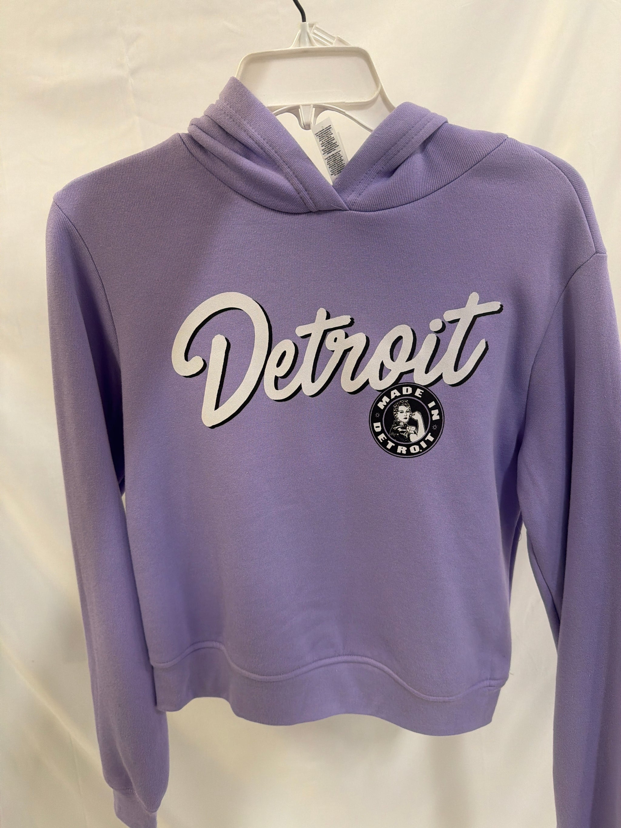 DETROIT SCRIPT ROSIE Crop Hoodies - SMALL
