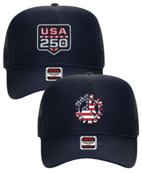 USA 250 Navy Foam Truckers