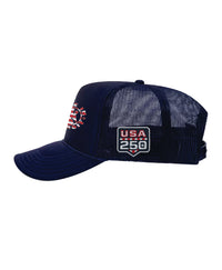 USA 250 Navy Foam Truckers