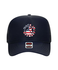 USA 250 Navy Foam Truckers