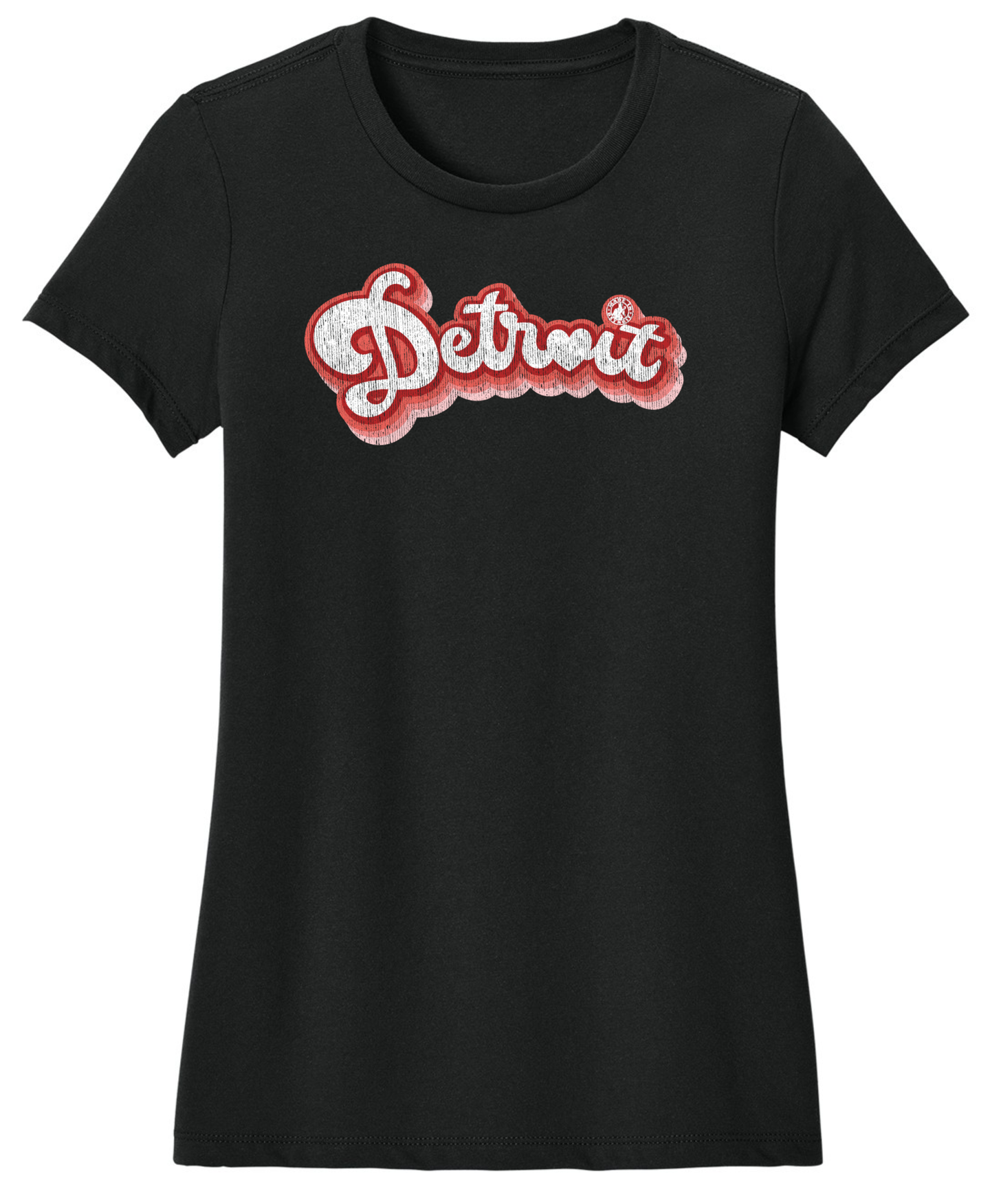 Ladies Detroit Heart Bubble Shirts