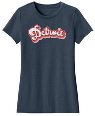 Ladies Detroit Heart Bubble Shirts