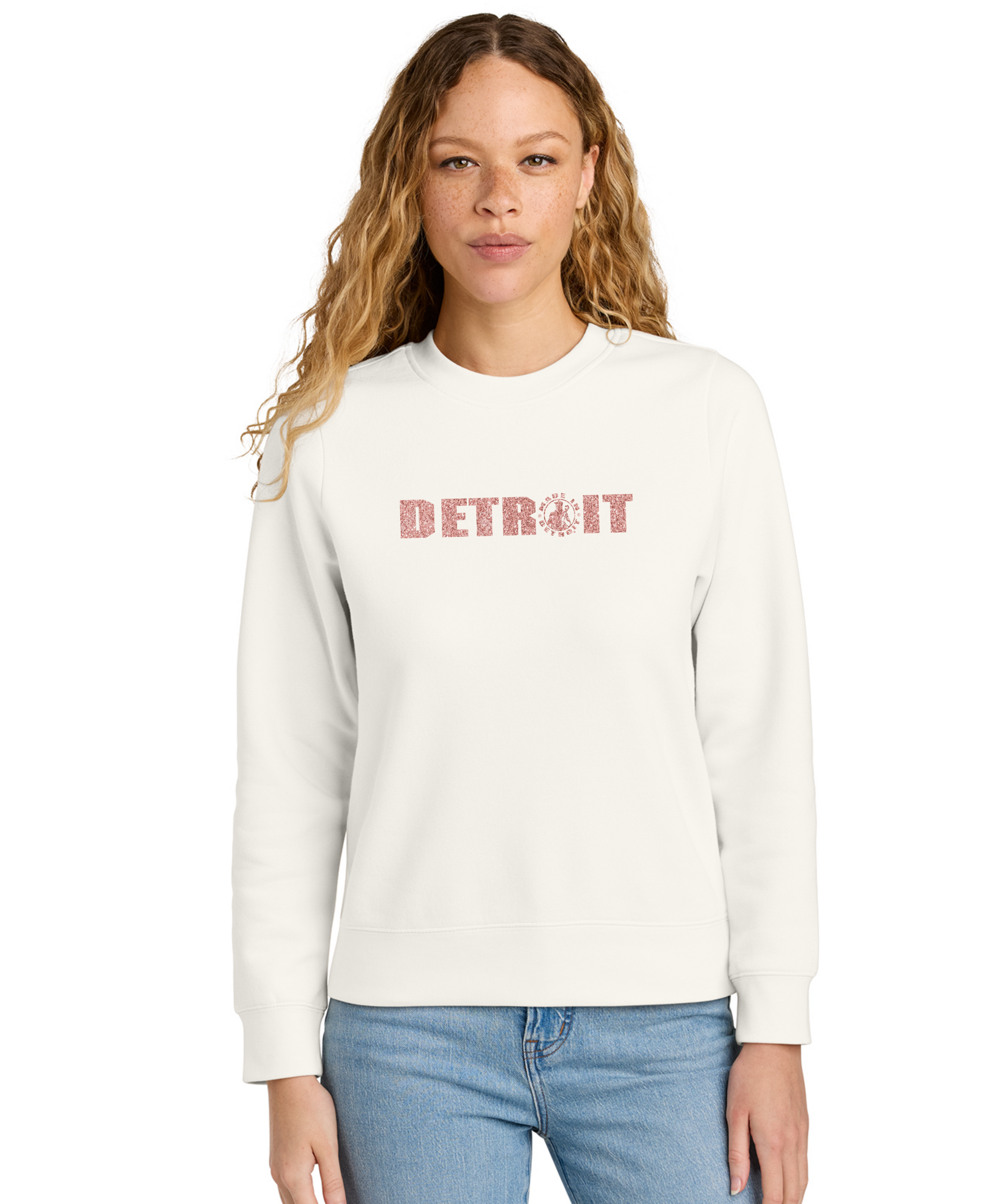 Ladies Rose Gold Detroit Crewneck