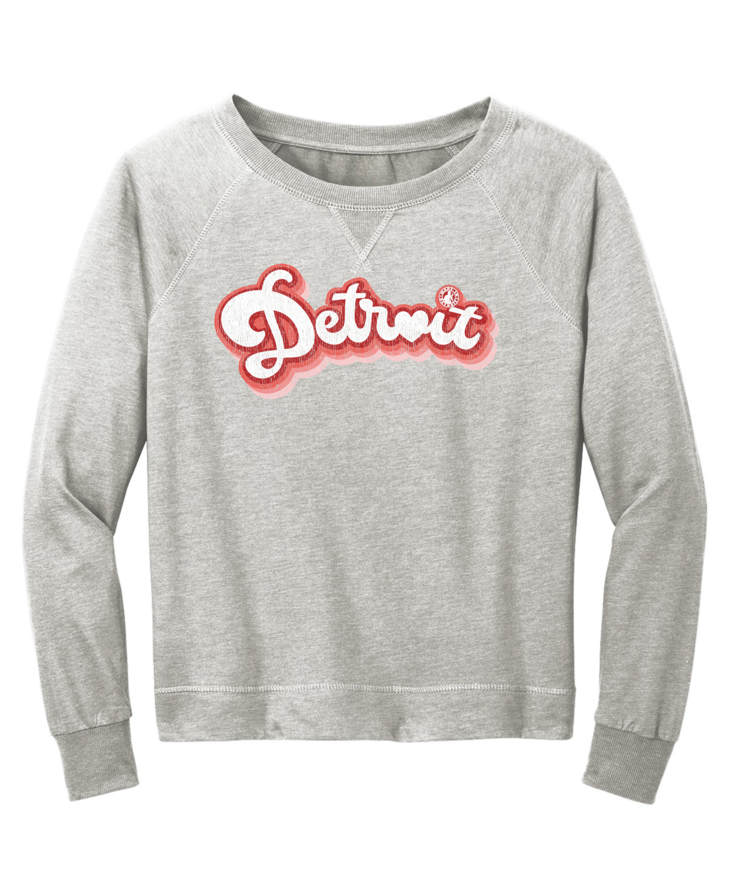 Ladies Detroit Heart Bubble Featherweight Long Sleeves