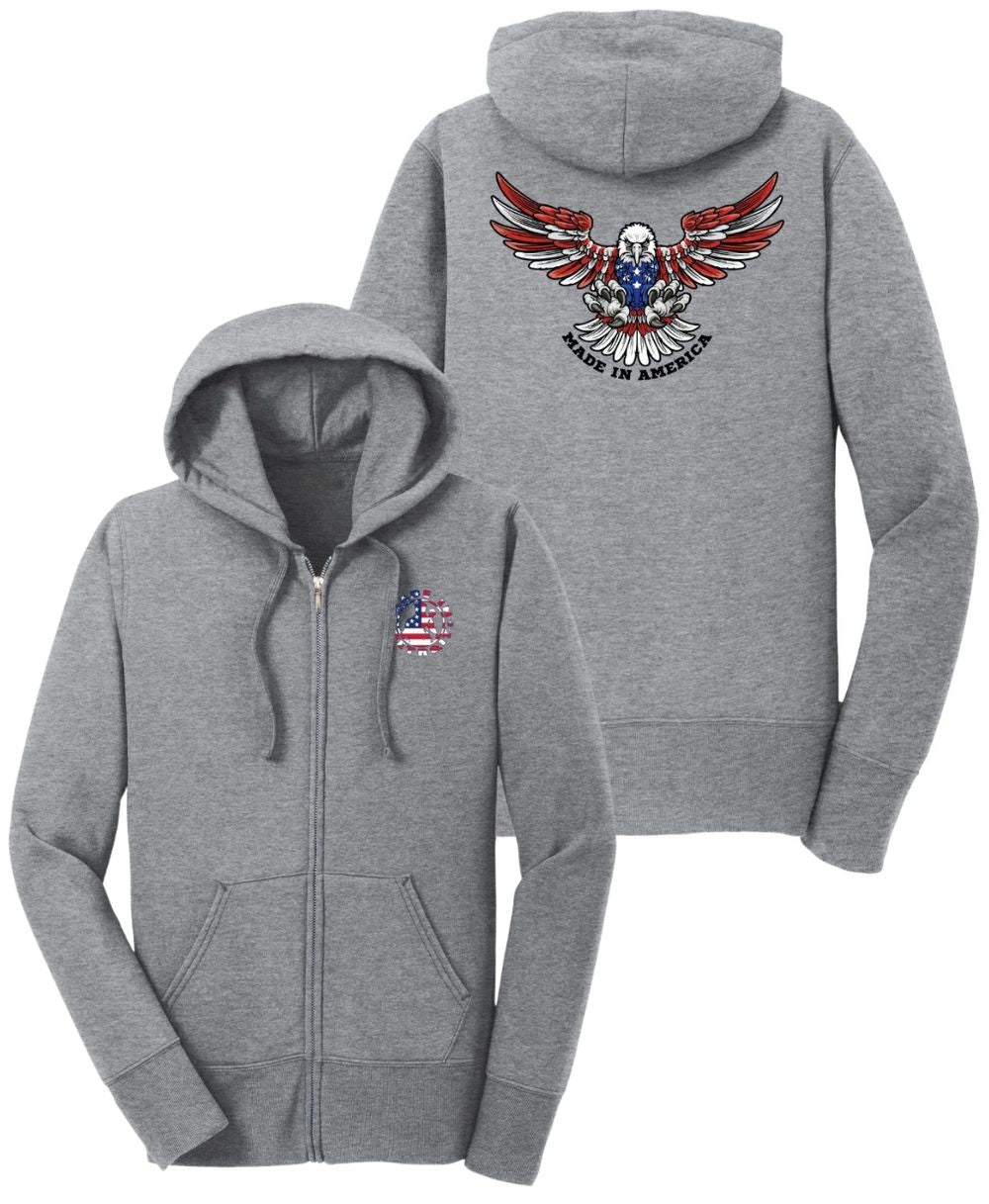 Ladies MID Old Glory/Made In America Eagle Zip-Ups
