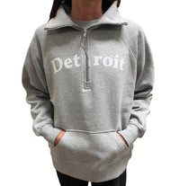 Ladies Detroit Grey Half Zip Fleece