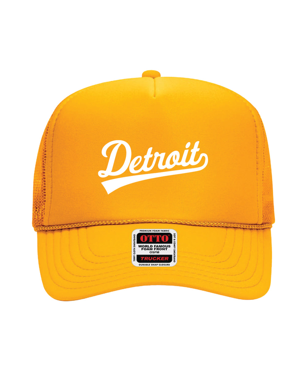 Detroit Script Foam Trucker
