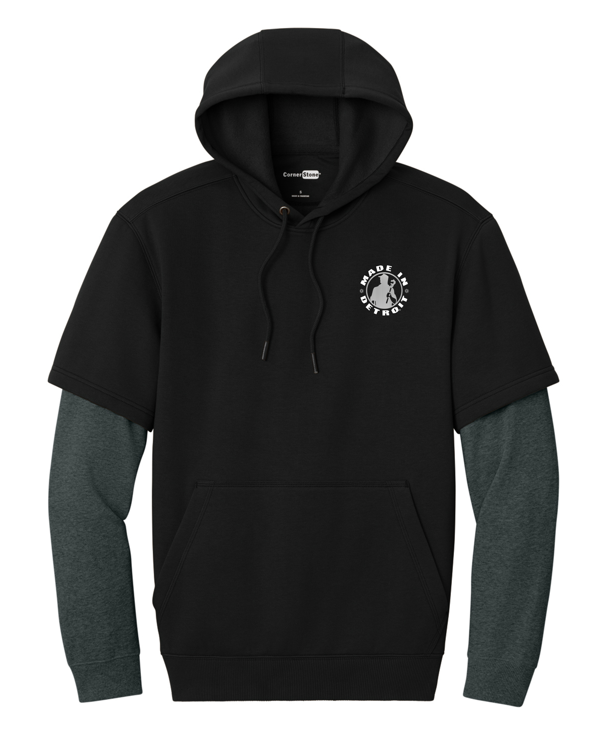 Detroit Black Layered Hoodie
