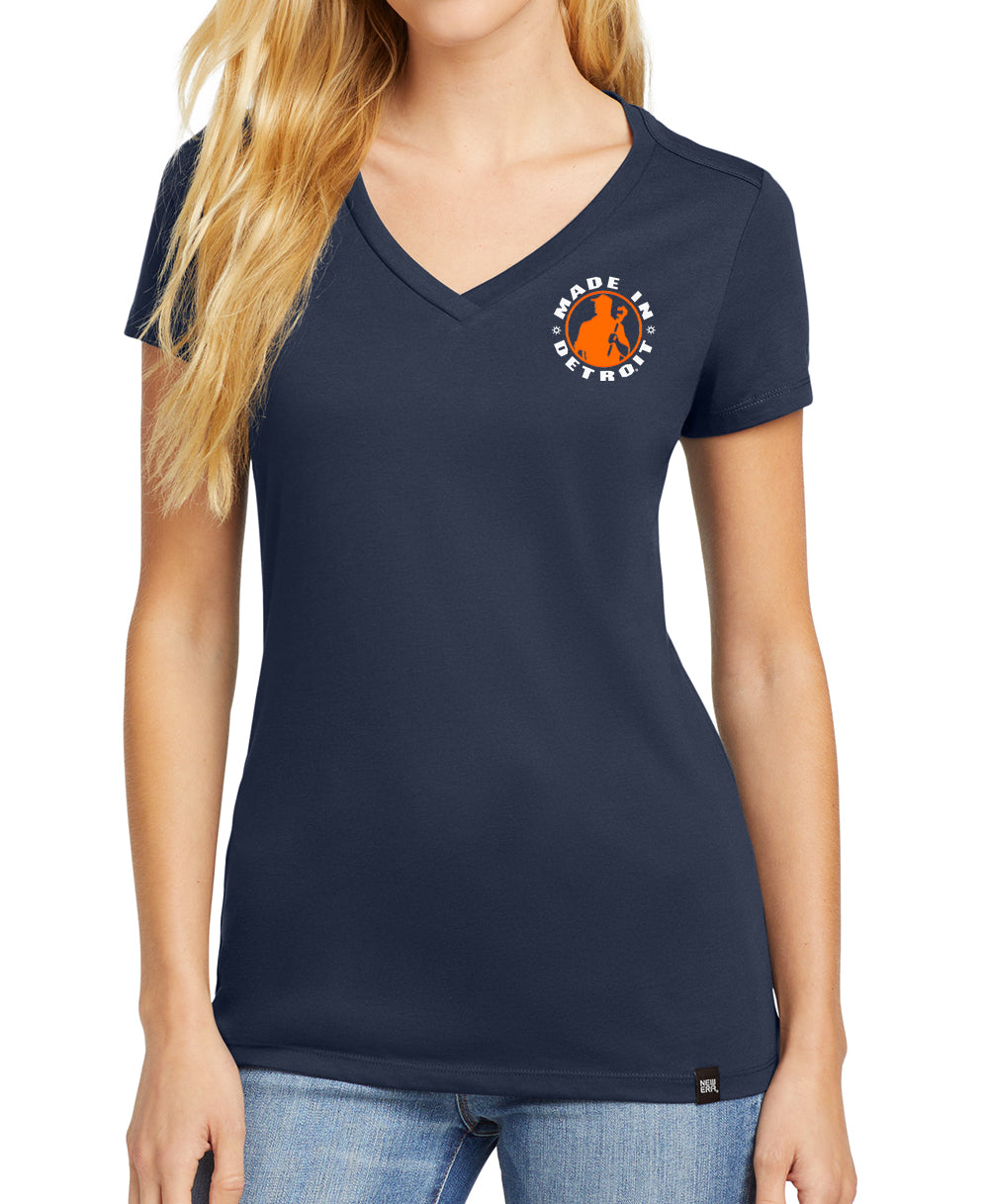 Ladies MID New Era MID Navy V-Neck