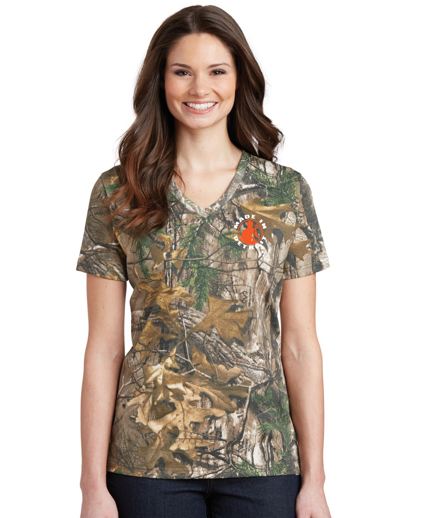 Ladies MID Camo V-Neck