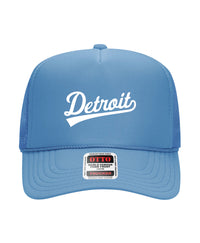 Detroit Script Foam Trucker