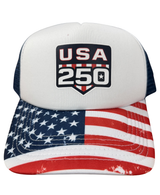 USA 250 White Foam Truckers Hat