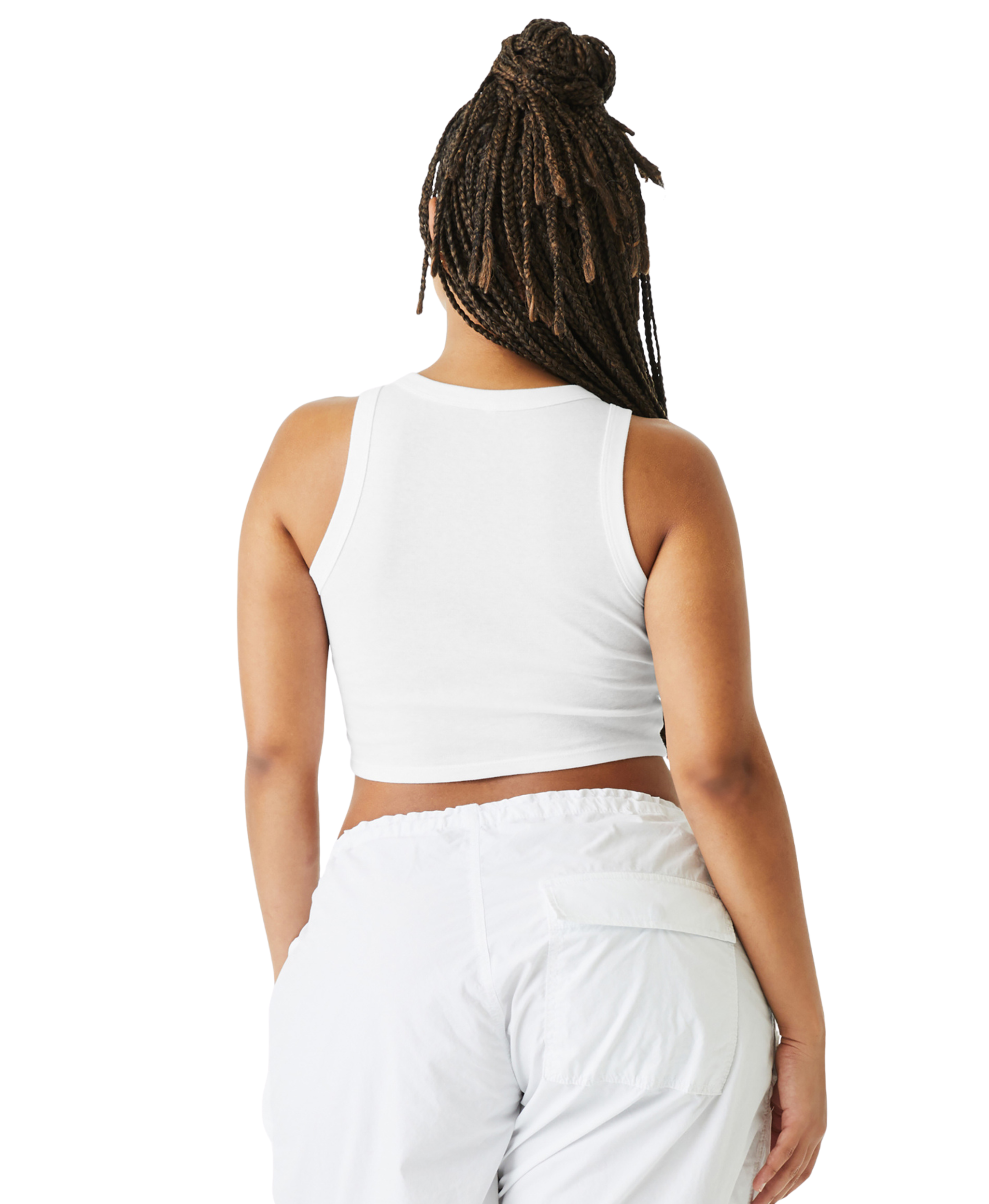 Ladies MID Crop Rib Racer Tank
