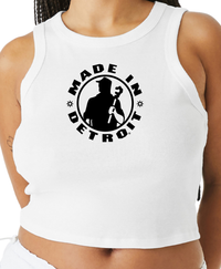 Ladies MID Crop Rib Racer Tank
