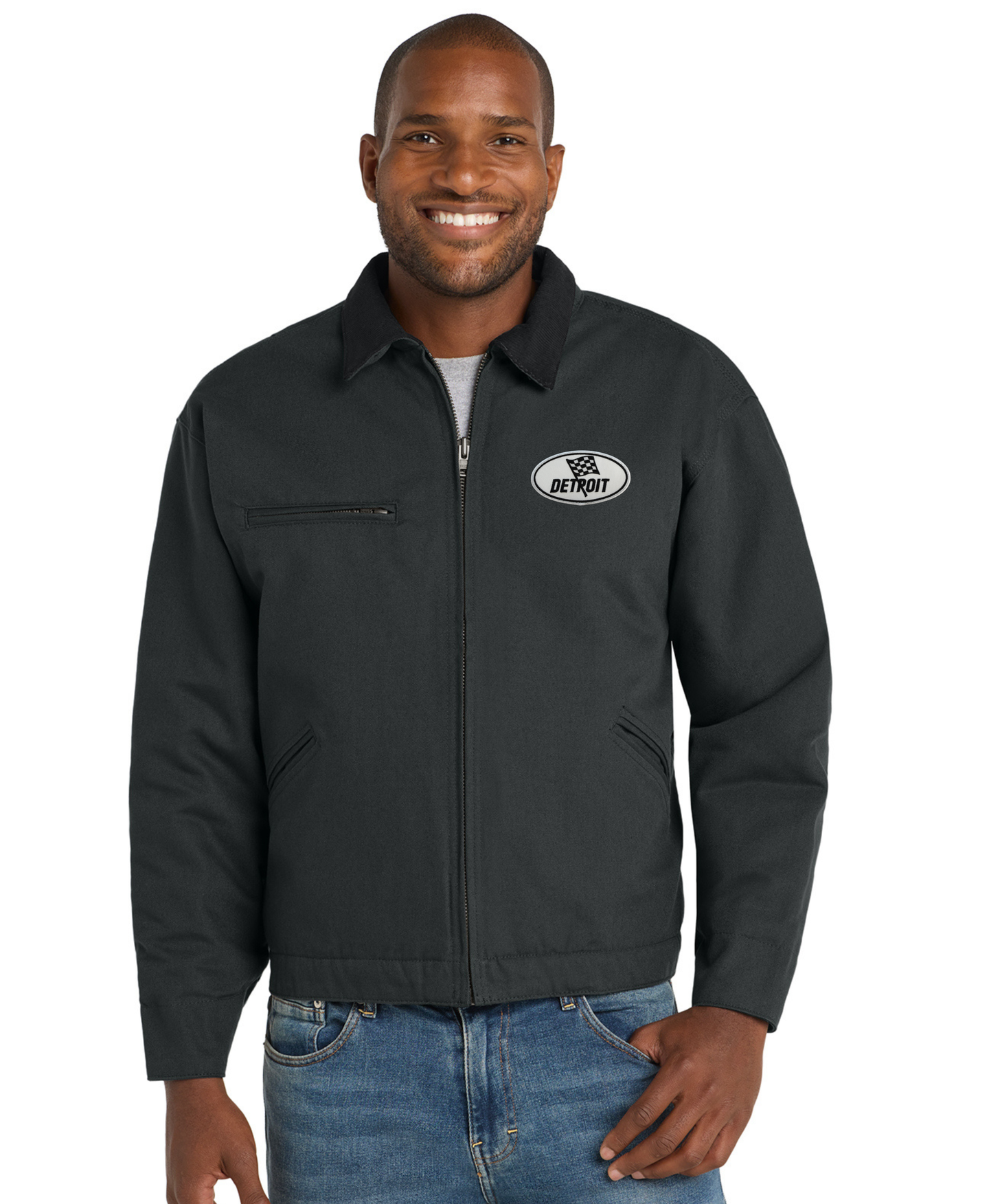 Detroit Flag Workwear Charcoal Jacket