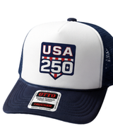 USA 250 White Foam Truckers Hat