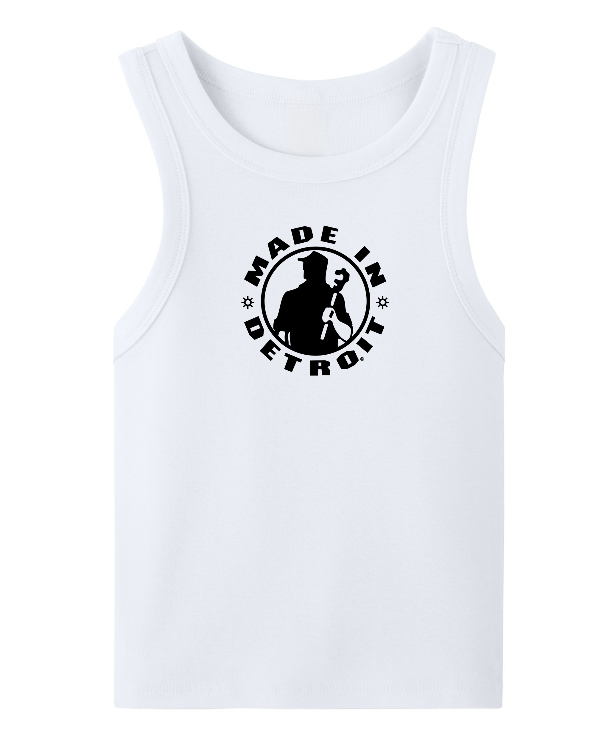 Ladies MID Crop Rib Racer Tank