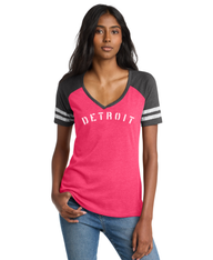 Ladies Detroit Stencil V-Necks