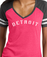 Ladies Detroit Stencil V-Necks