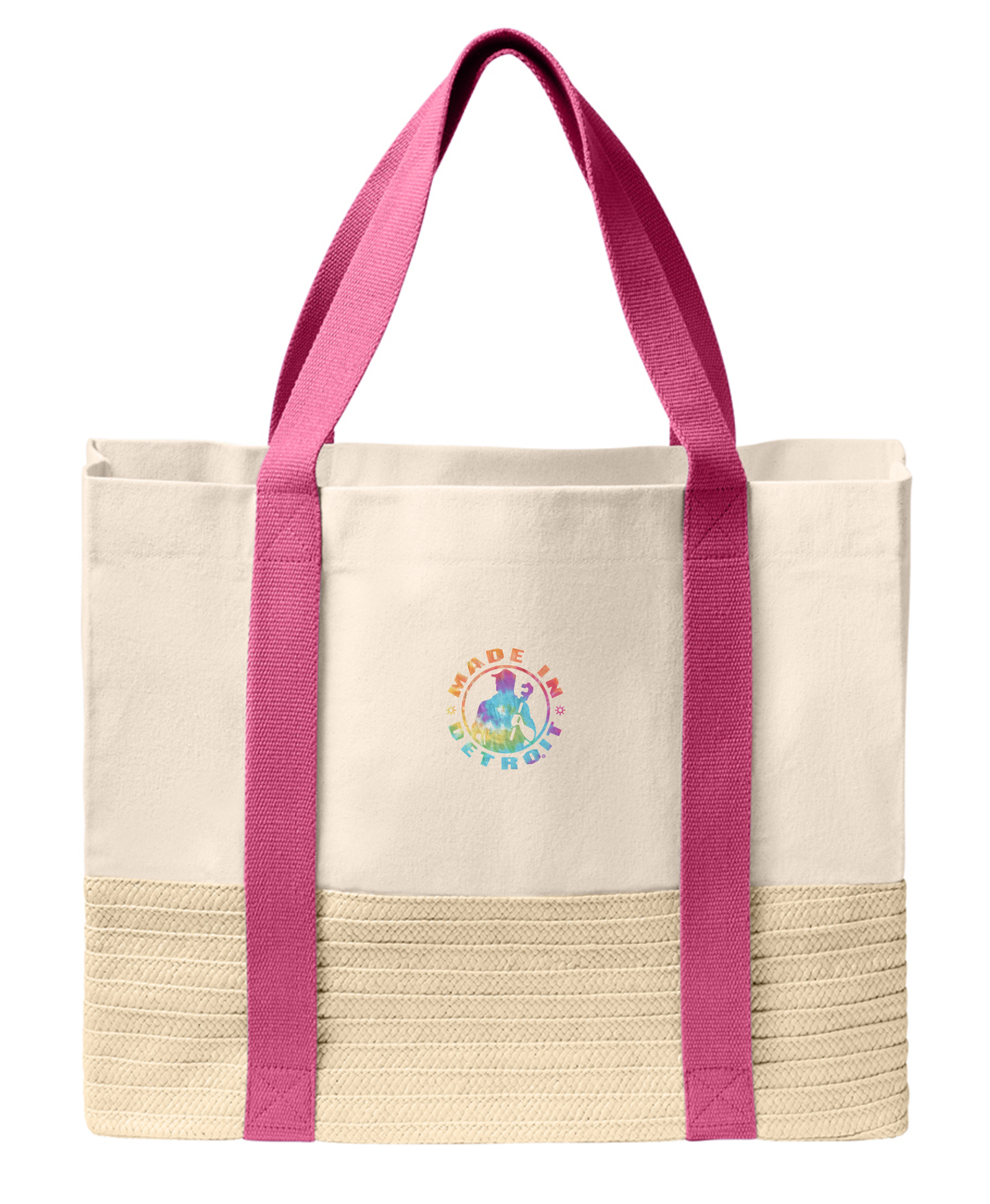 MID Tie Dye Straw Market Tote