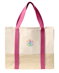 MID Tie Dye Straw Market Tote