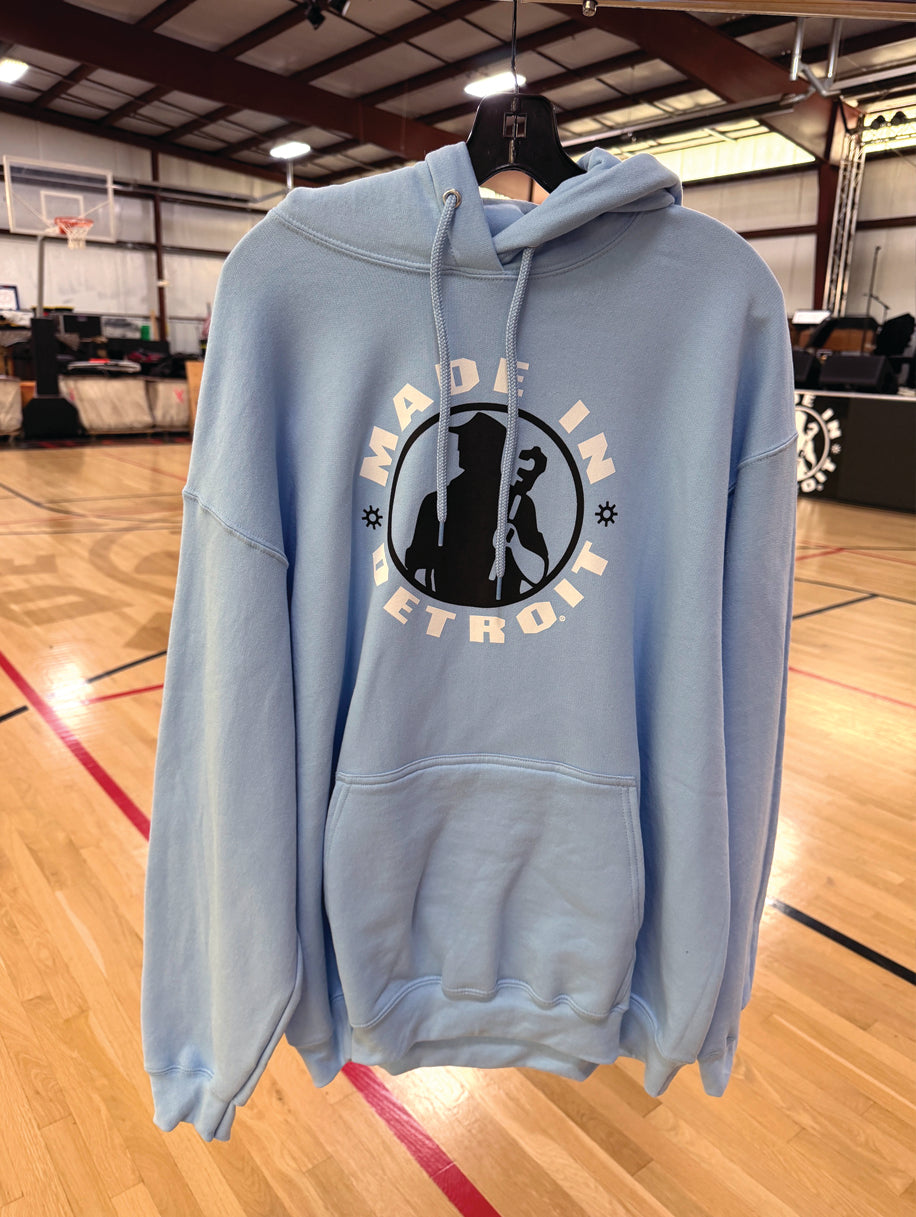(1 of 1) MID Black & White Light Blue Hoodie - XL