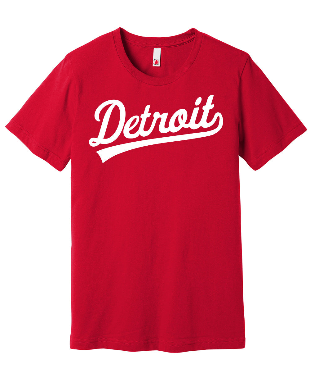 Detroit Tail Script Red Tee