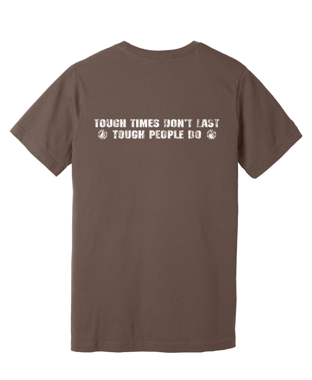 MID Circle w/ Tough Times Back Cocoa Shirt