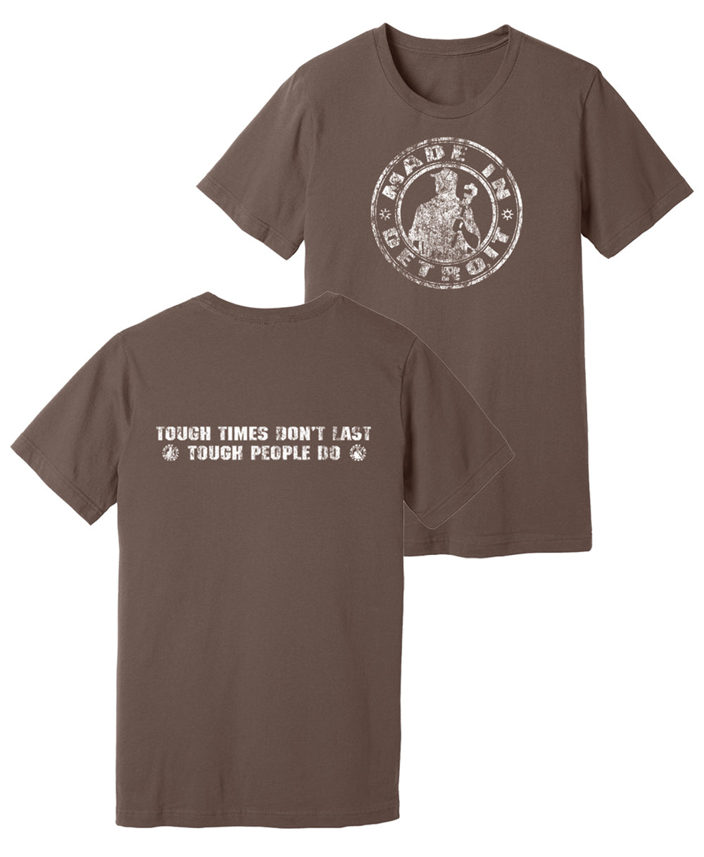 MID Circle w/ Tough Times Back Cocoa Shirt