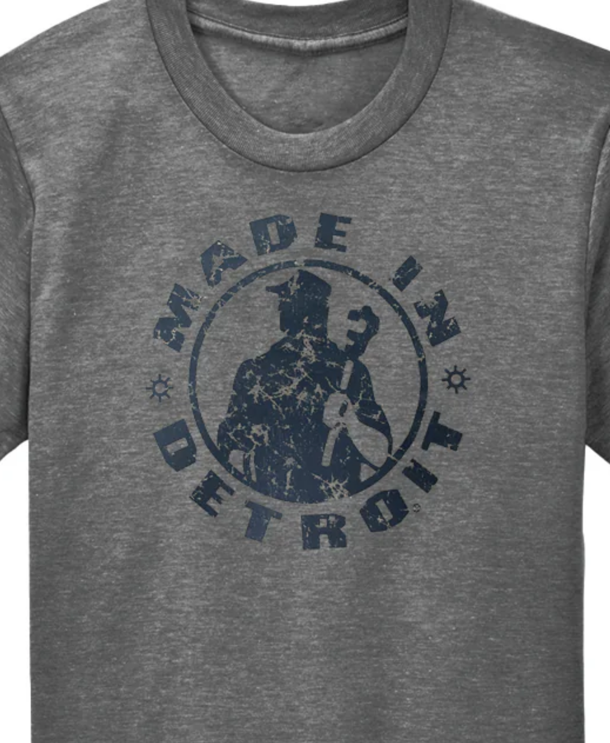 Eco Grey MID Navy Distressed Premium Triblend Shirt