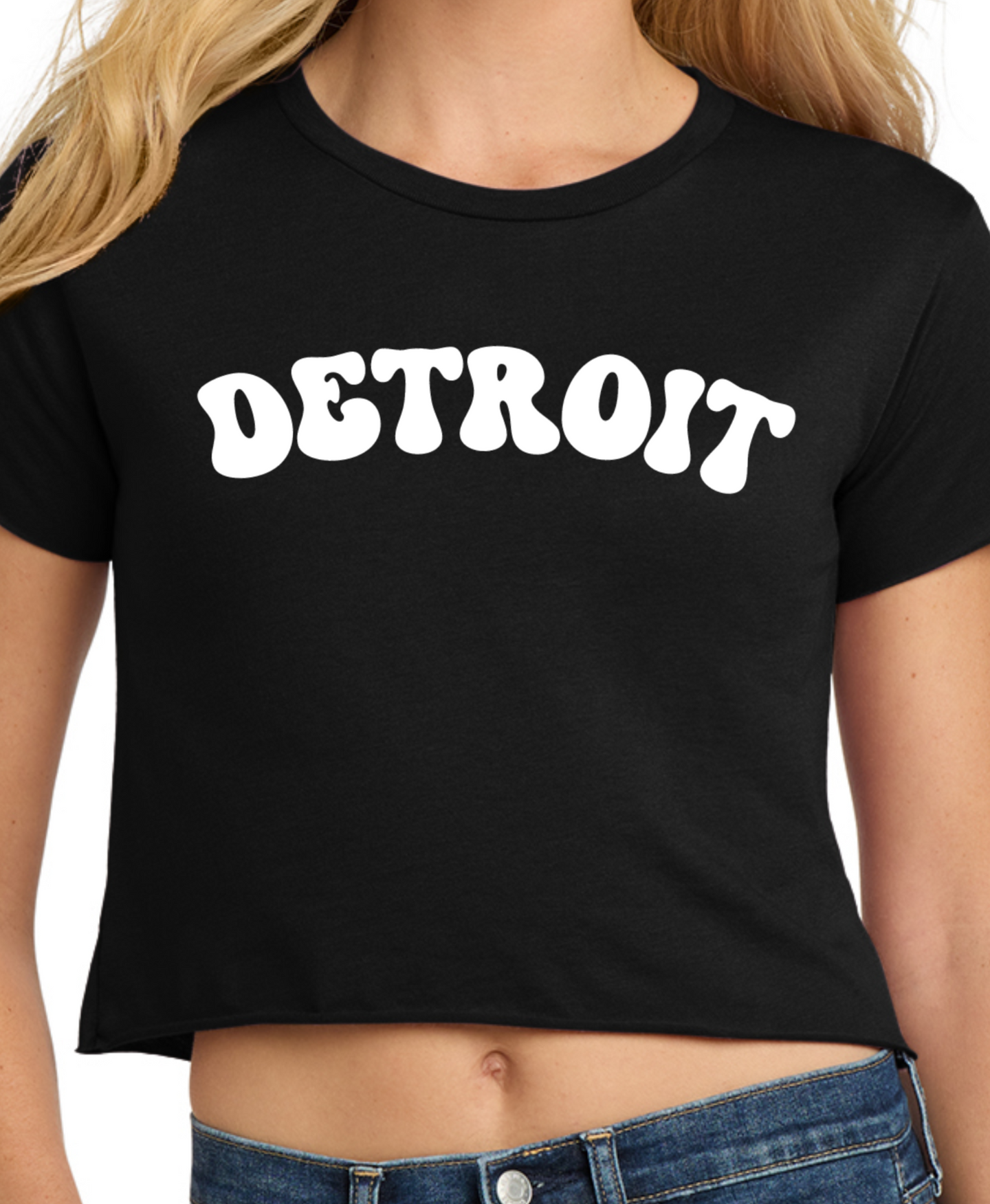 Ladies Detroit Bubble Cali Crop Shirts