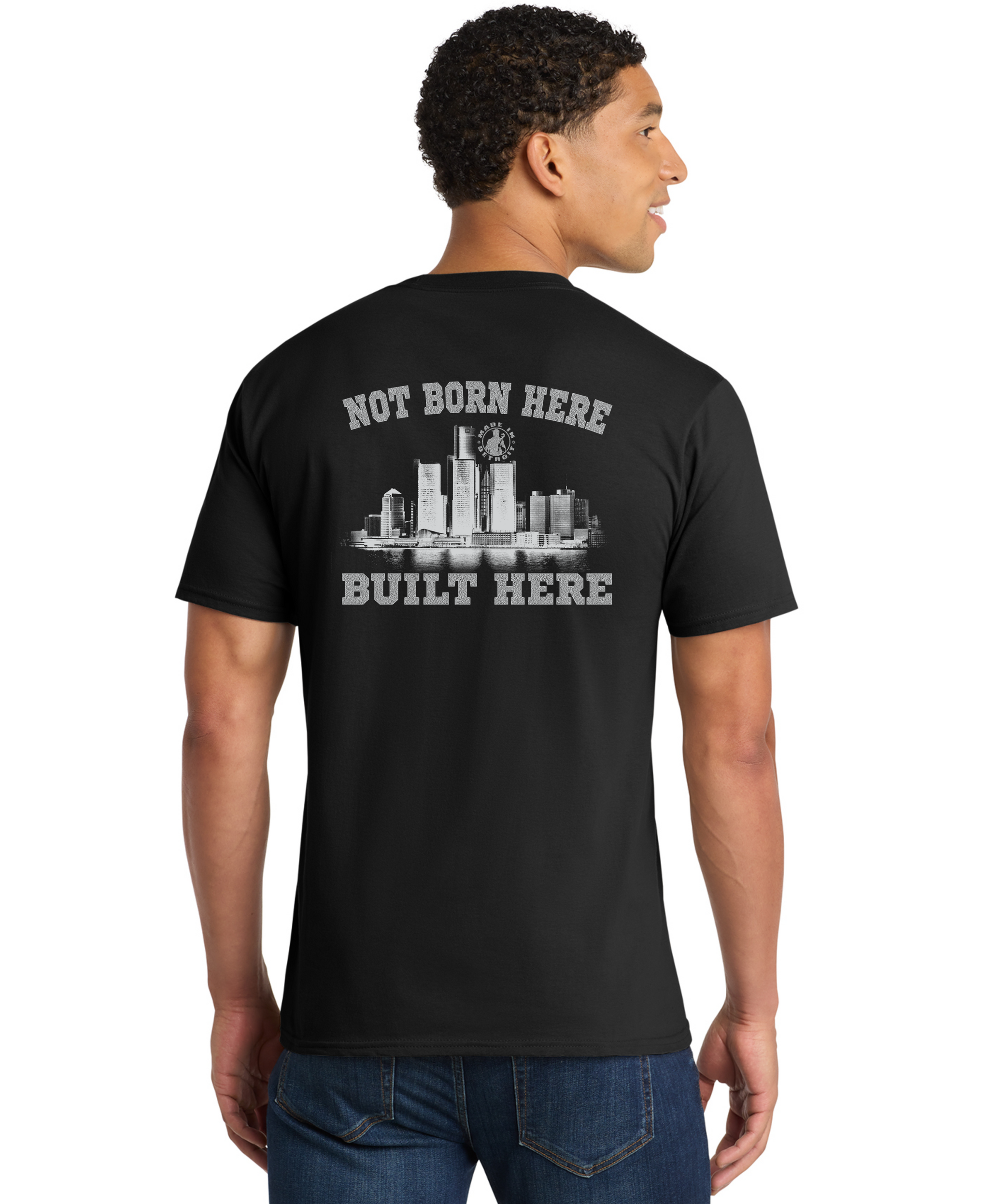 Not Born Here, Built Here Silver Helmet Skull